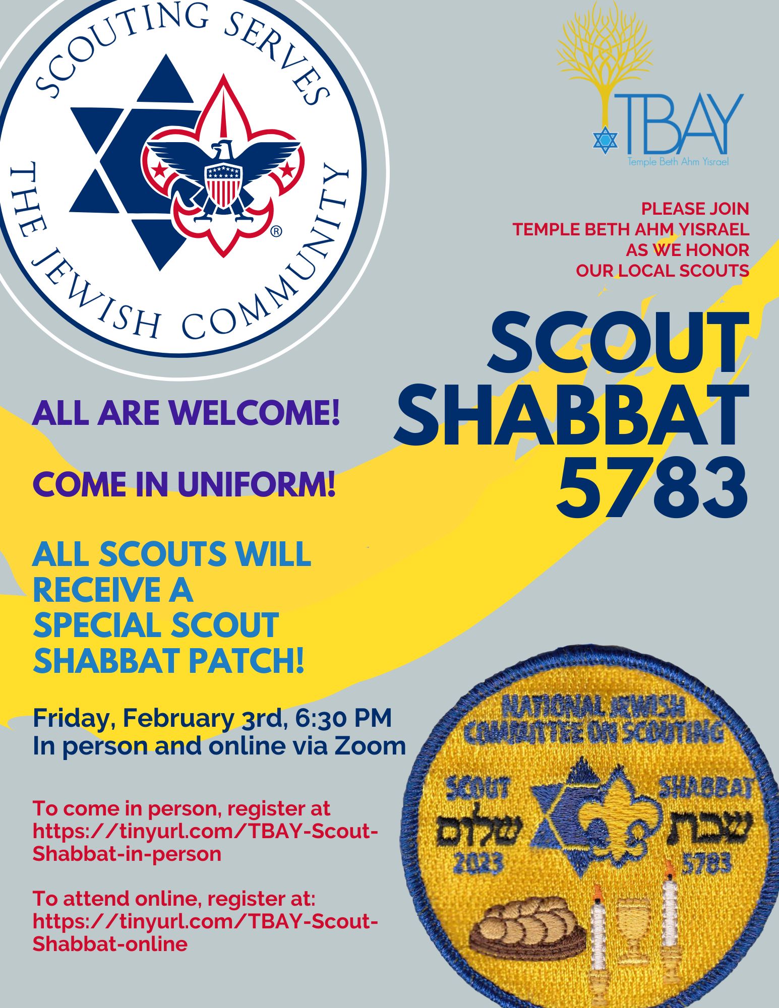 Scout Shabbat 5783 | Temple Beth Ahm Yisrael - Conservative Synagogue ...